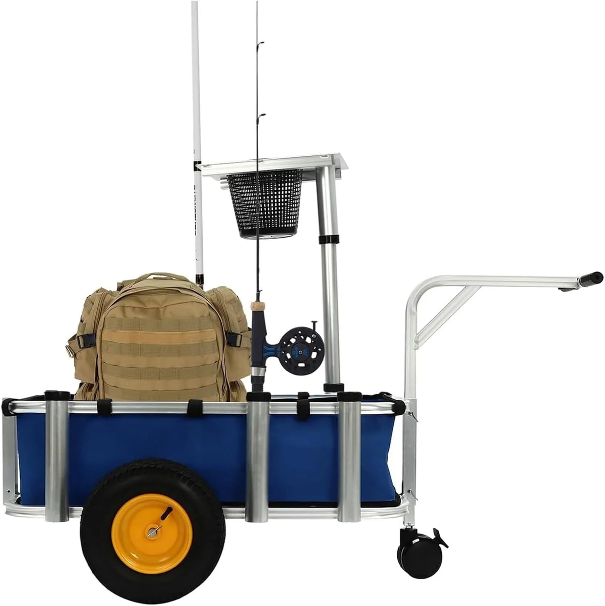 Fishing Cart, Pneumatic Tires, Beach Trailer with Large Cargo Basket, 176lbs Load Capacity, 35.4 * 15.7 * 9.8in Beach Cart Wagon,for Picnic