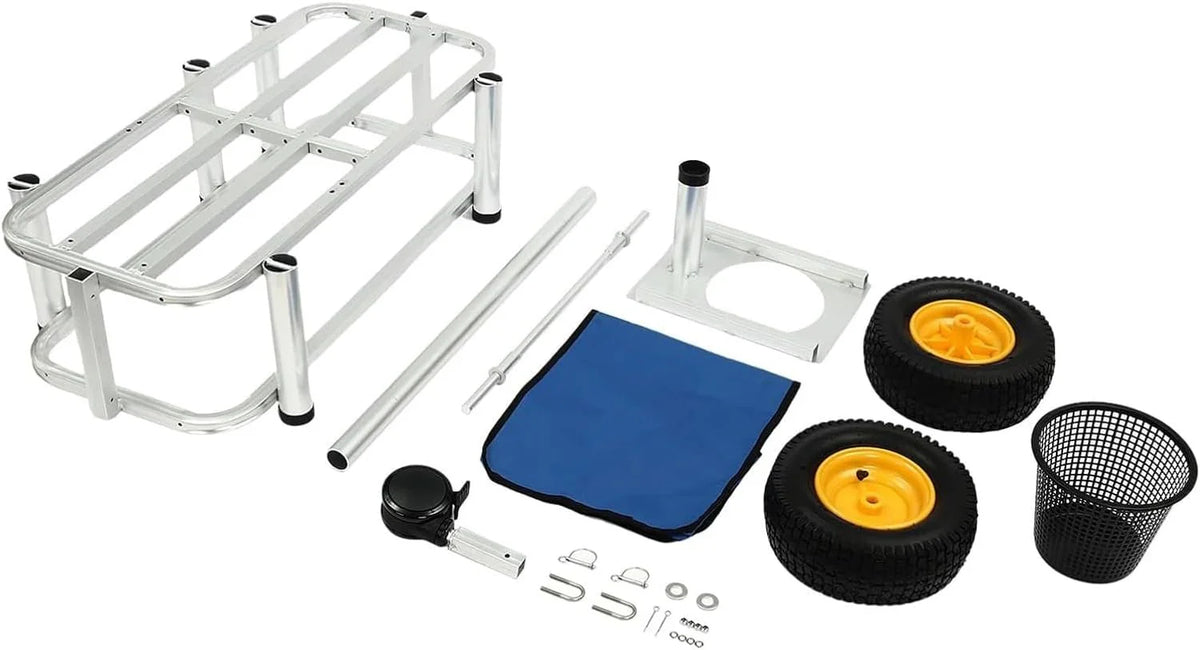 Fishing Cart, Pneumatic Tires, Beach Trailer with Large Cargo Basket, 176lbs Load Capacity, 35.4 * 15.7 * 9.8in Beach Cart Wagon,for Picnic