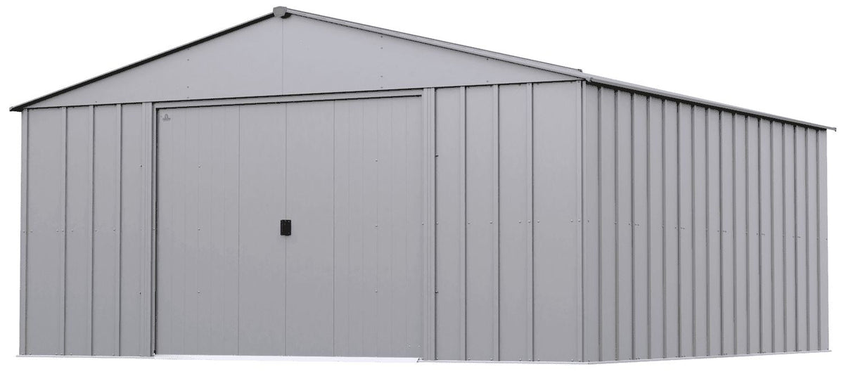 Classic 14x14-ft Flute Grey Corrosion-Resistant Steel Shed