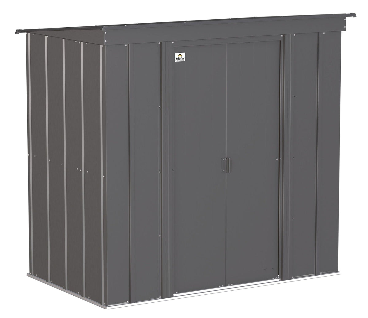 Classic Galvanized Steel Storage Shed, Charcoal, 6-ft x 4-ft