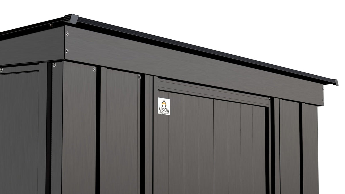 Classic Galvanized Steel Storage Shed, Charcoal, 6-ft x 4-ft