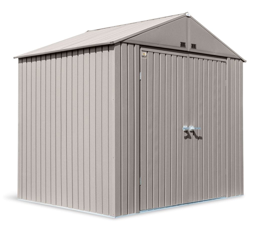 Elite Steel Storage Shed with Pent Roof, Cool Grey, 8-ft x 6-ft