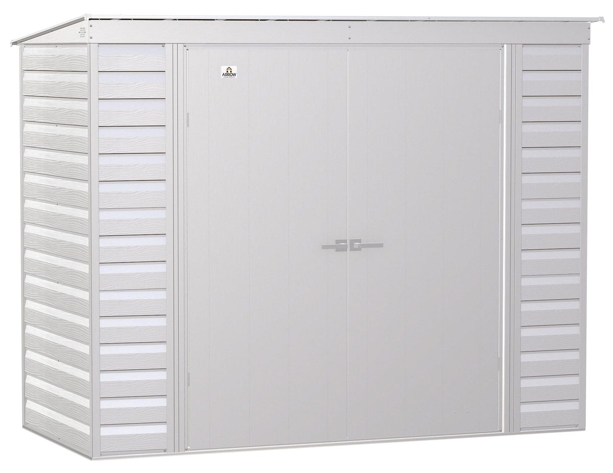 Select Galvanized Steel Storage Shed, Flute Grey, 8-ft x 4-ft
