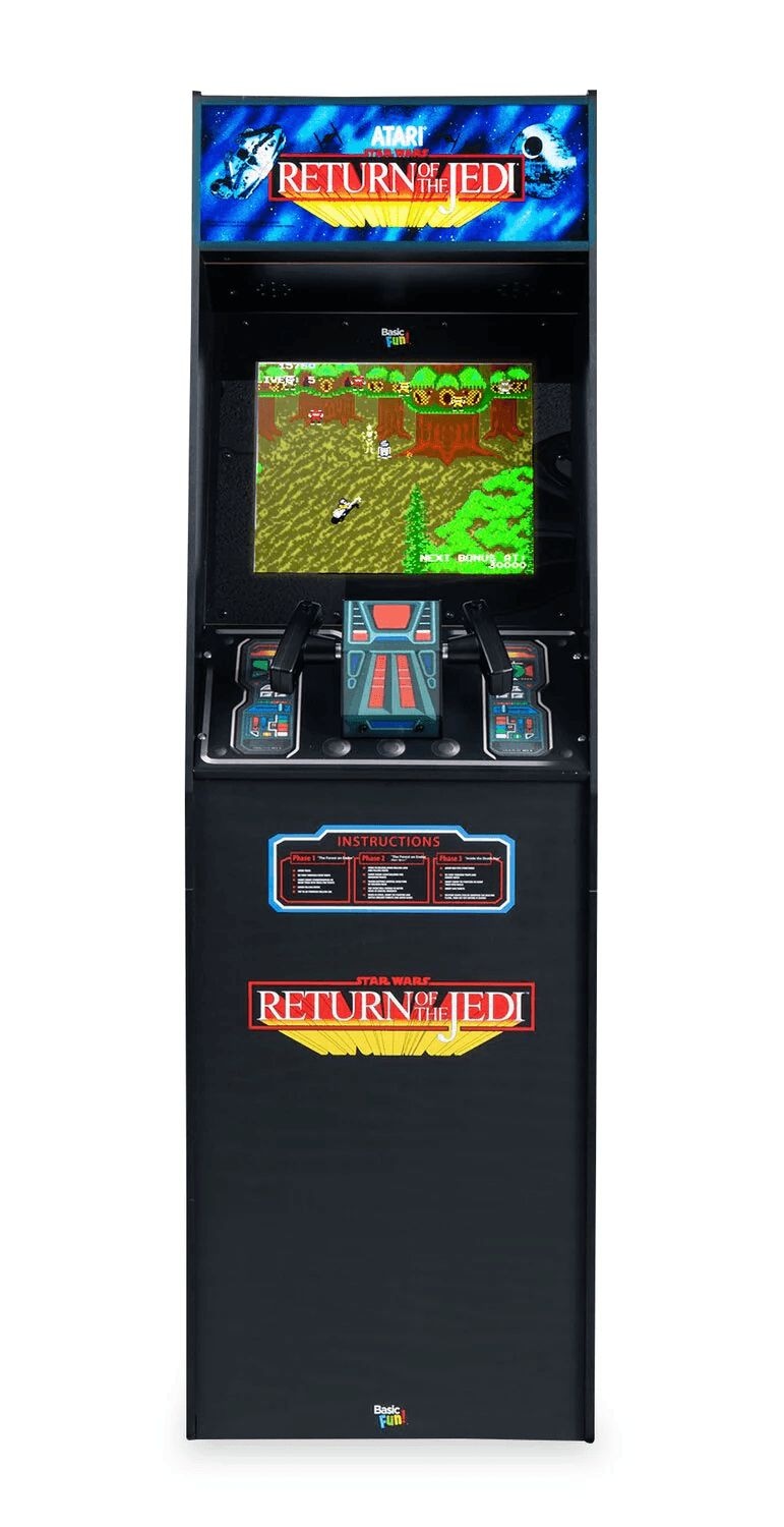 Basic Fun Atari Ultra Series Arcade Classics Cabinet for Home, Free Standing Game Machine with 3 Games