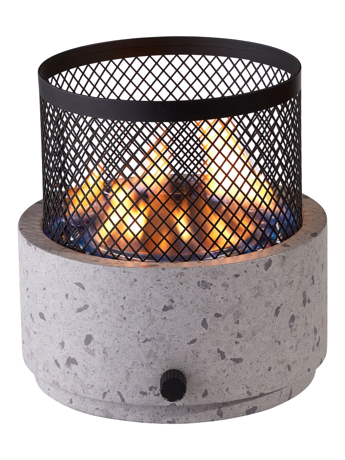 Cinder Round Outdoor Tabletop Gas Fire Pit, 11,000 BTU