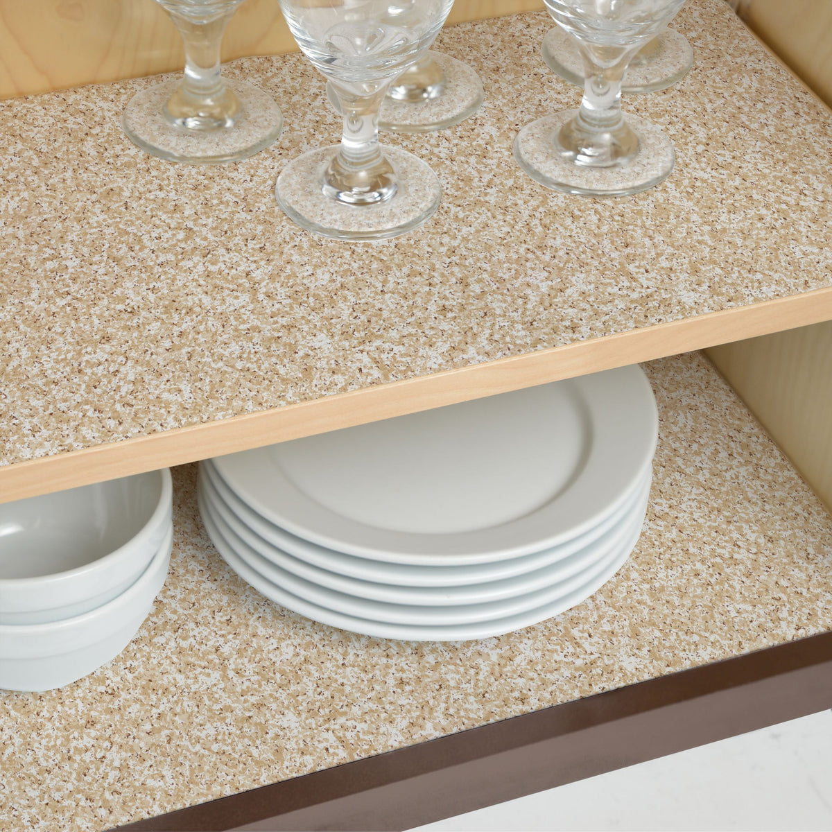 Grip Prints Non-Adhesive Cushioned Shelf/Drawer Liner, Beige Granite, 18-in x 4-ft