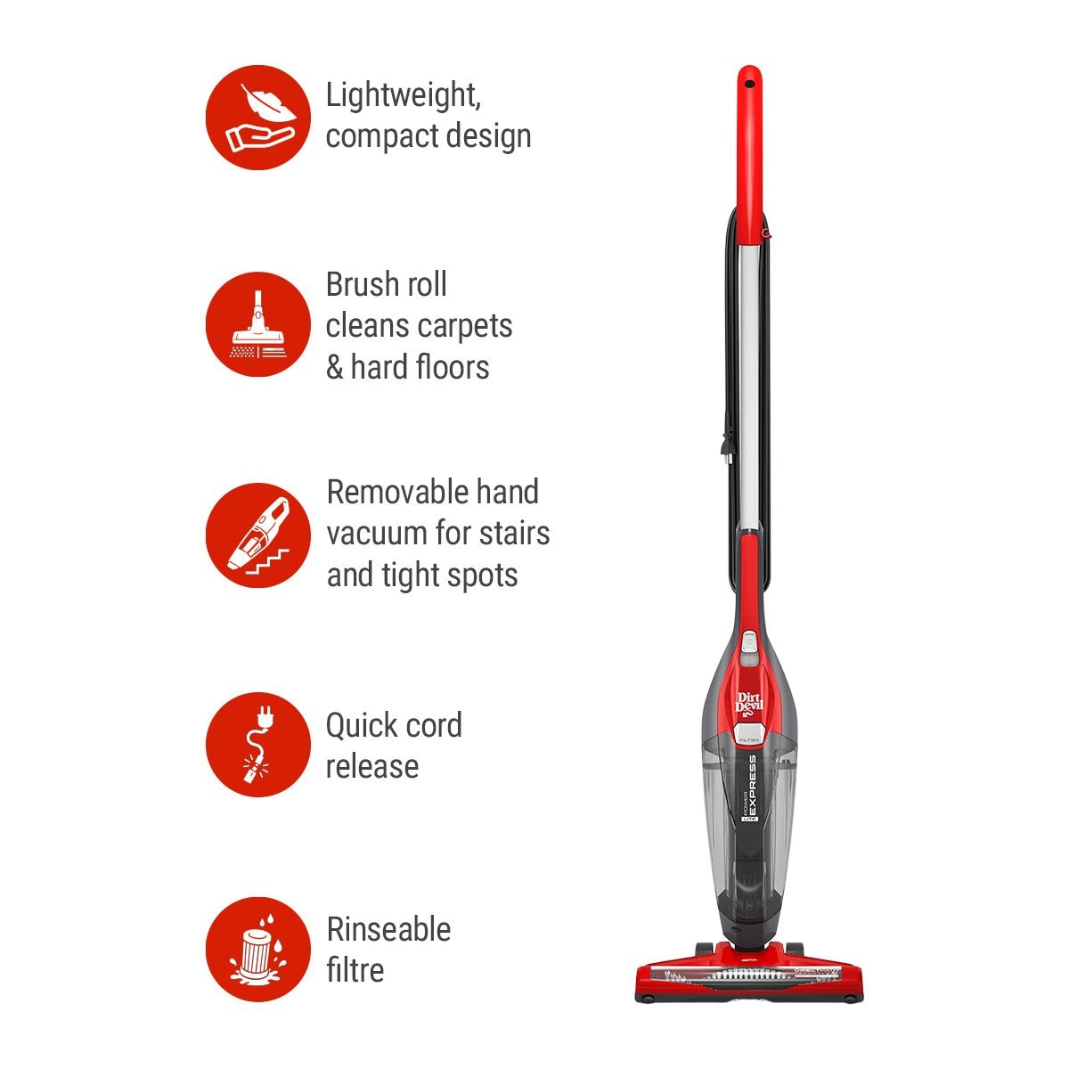 Dirt Devil Power Express Corded Stick Compact Vacuum Cleaner