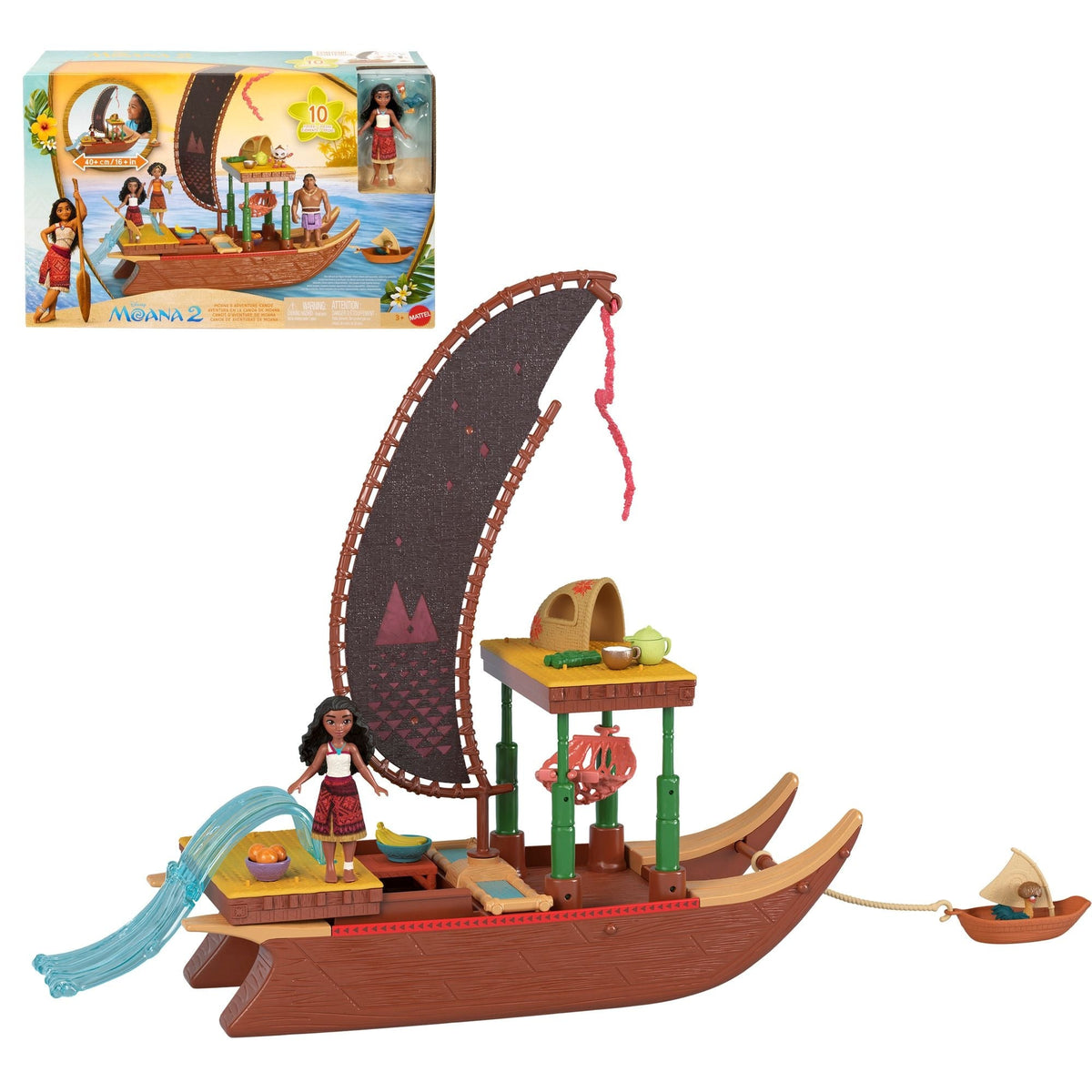 Princess Moana's Adventure Canoe Transforming Toy Set for Ages 4+