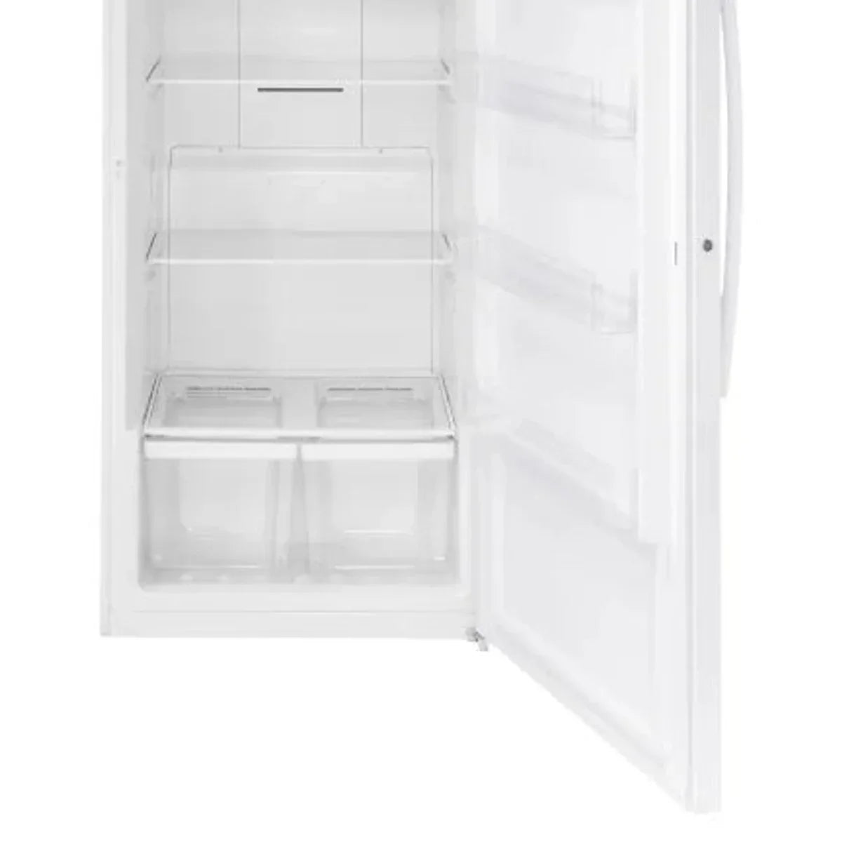 GE 21.3 cu. ft. White Upright Freezer with Exterior Adjustable Temperature Control