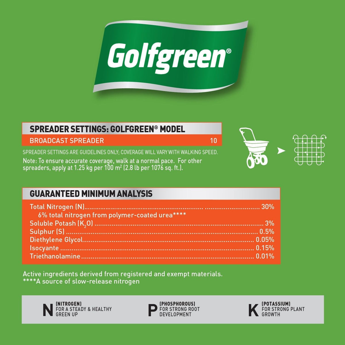 Spring & Summer Lawn Fertilizer, 30-0-3, 20-kg