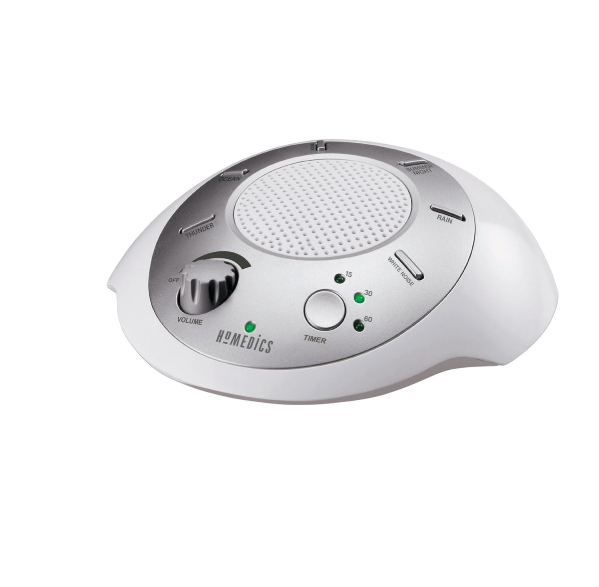 SoundSpa Battery-Operated Portable White Noise Sleep Sound Machine with Auto-Off Timer, White