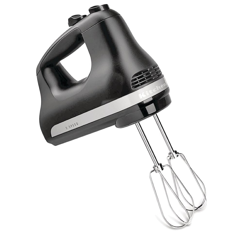 Compact 5-Speed Hand Mixer with Stainless Steel Accessories, Black
