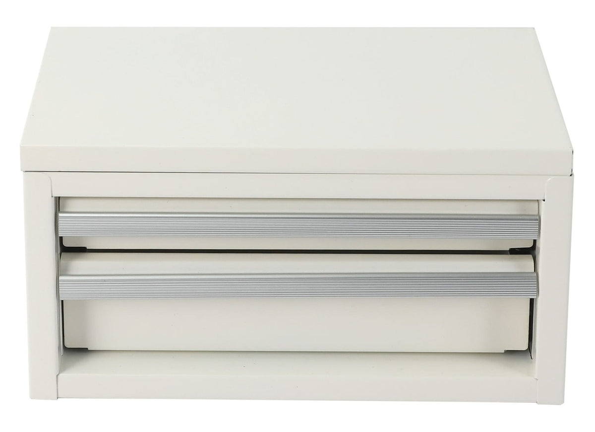 Mini Toolbox with 2 Drawers, New White