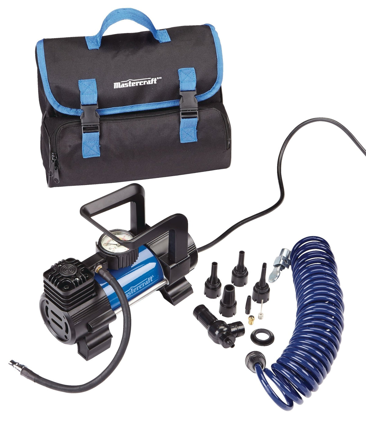 Portable 120V Inflator with Built-in Analog Pressure Gauge