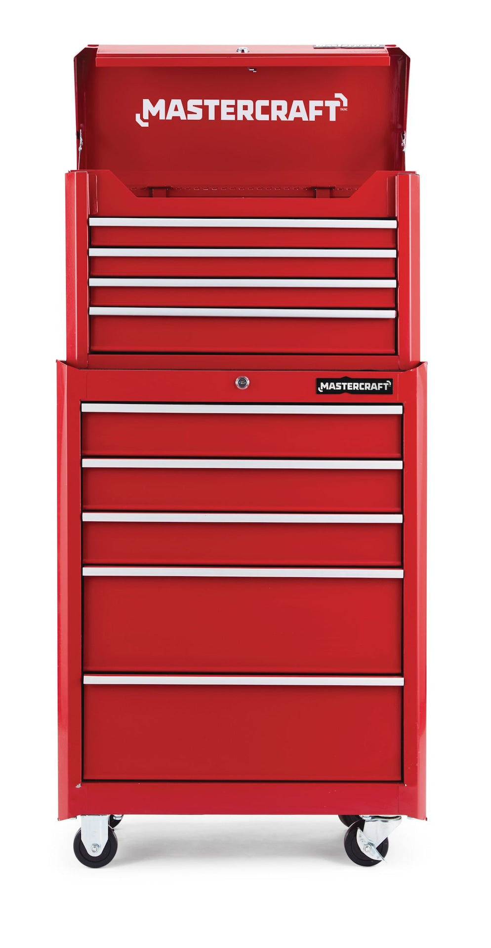Rolling Tools Storage Cabinet with 5 Drawers, Deep Red, 24-in