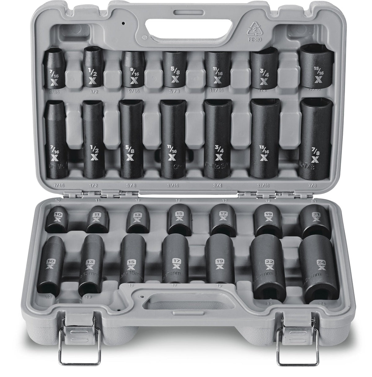 1/2-in Drive Professional Grade Impact Socket Set, 28-pc, CRMO