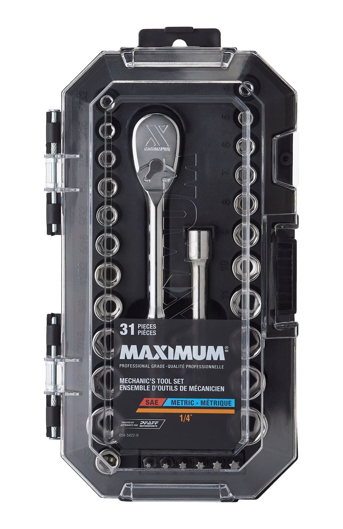 31 Piece 1/4" Drive Metric Socket Set
