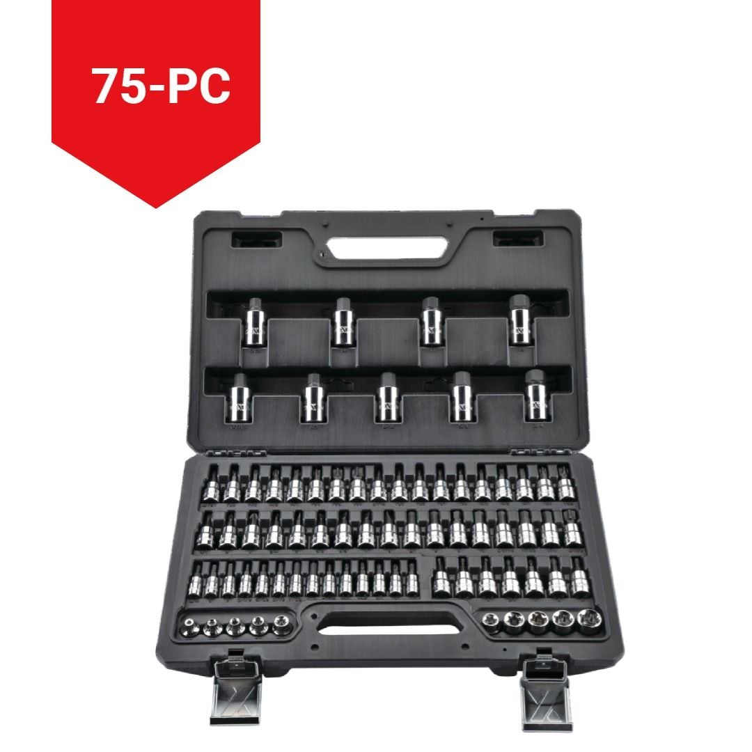 Professional Grade Bit Socket Set, 75-pc