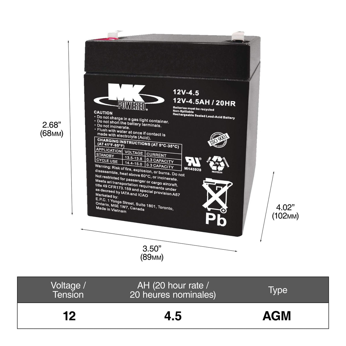 ELIMINATOR AGM Group Size 49 (H8/L5) Battery, 850 CCA