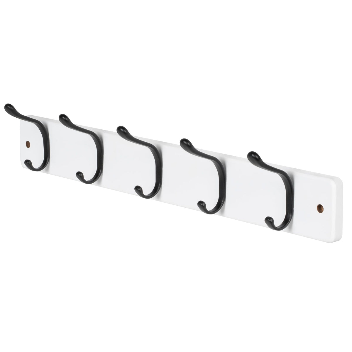 21.6" Modern Wall 5 Hook Rack, White