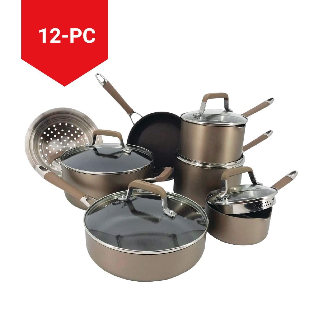 Classic Cookware Set, Non-Stick, PFOA-Free, Oven Safe, Champagne Bronze, 12-pc