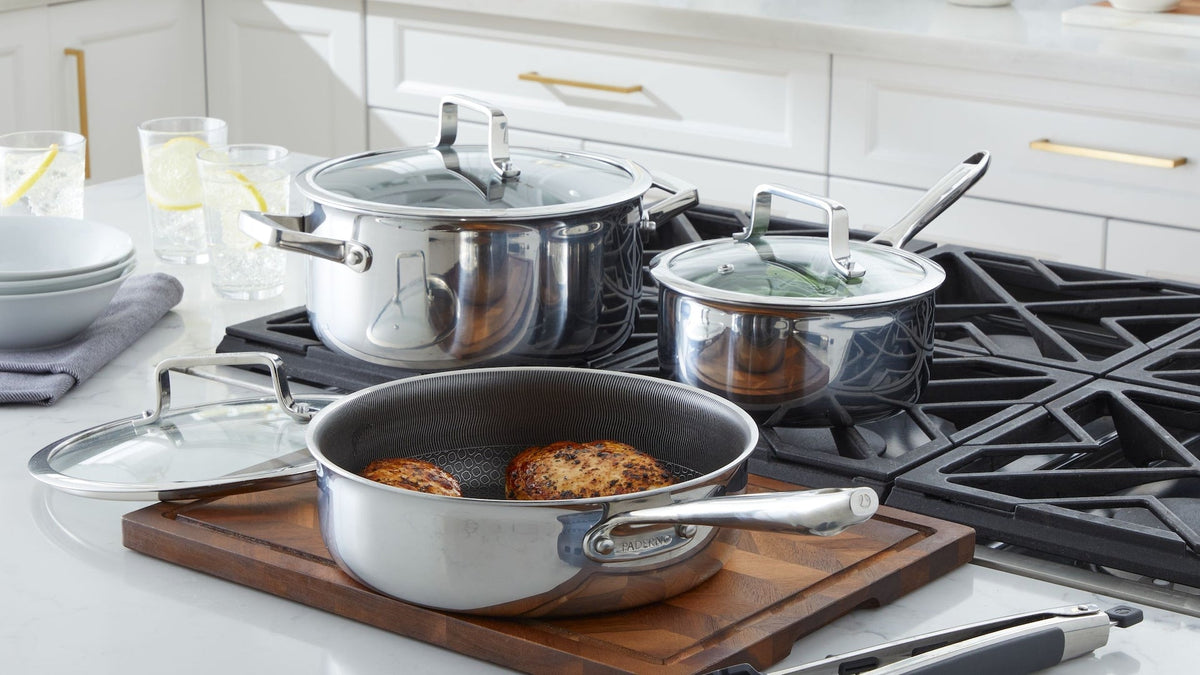 PFOA-Free Hybrid Clad Cookware Pot Set, 6-pc