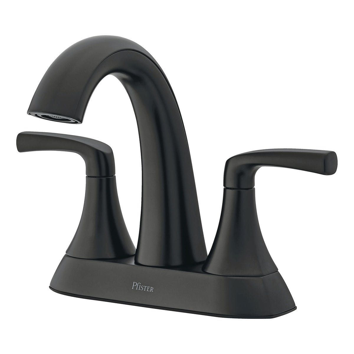 Rancho Double Handle 4-in Centreset Bathroom Sink Faucet Push & Seal Drain, WaterSense Certified, Matte Black