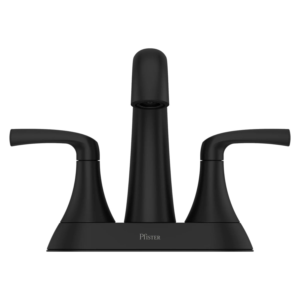 Rancho Double Handle 4-in Centreset Bathroom Sink Faucet Push & Seal Drain, WaterSense Certified, Matte Black
