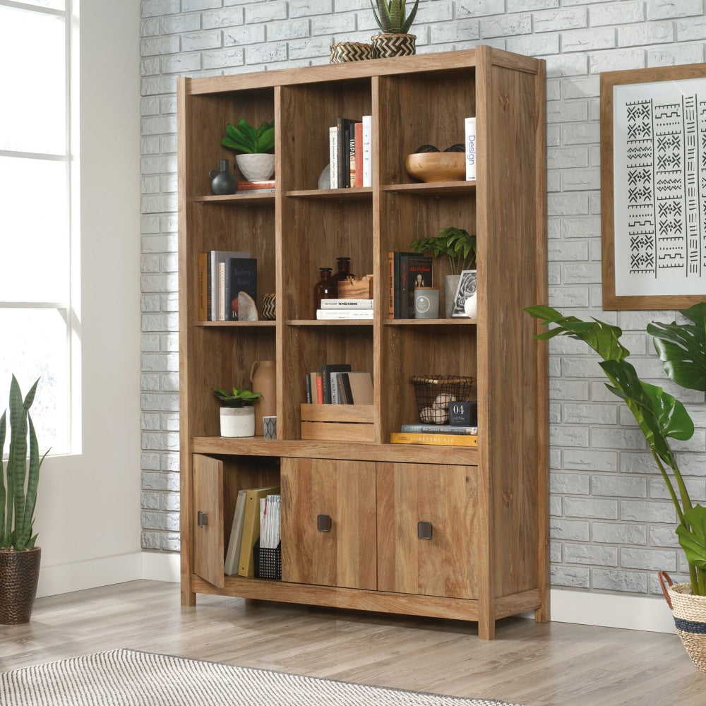 Cannery Bridge 3-Door Bookcase/Bookshelf Storage Cabinet, Sindoori Mango Finish
