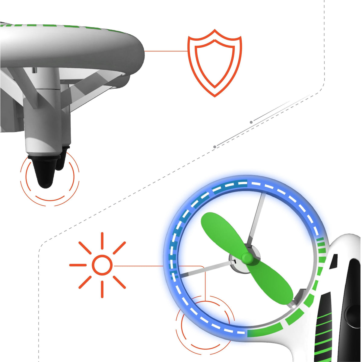 Sharper Image Drone Stunt Glow LED 5inch