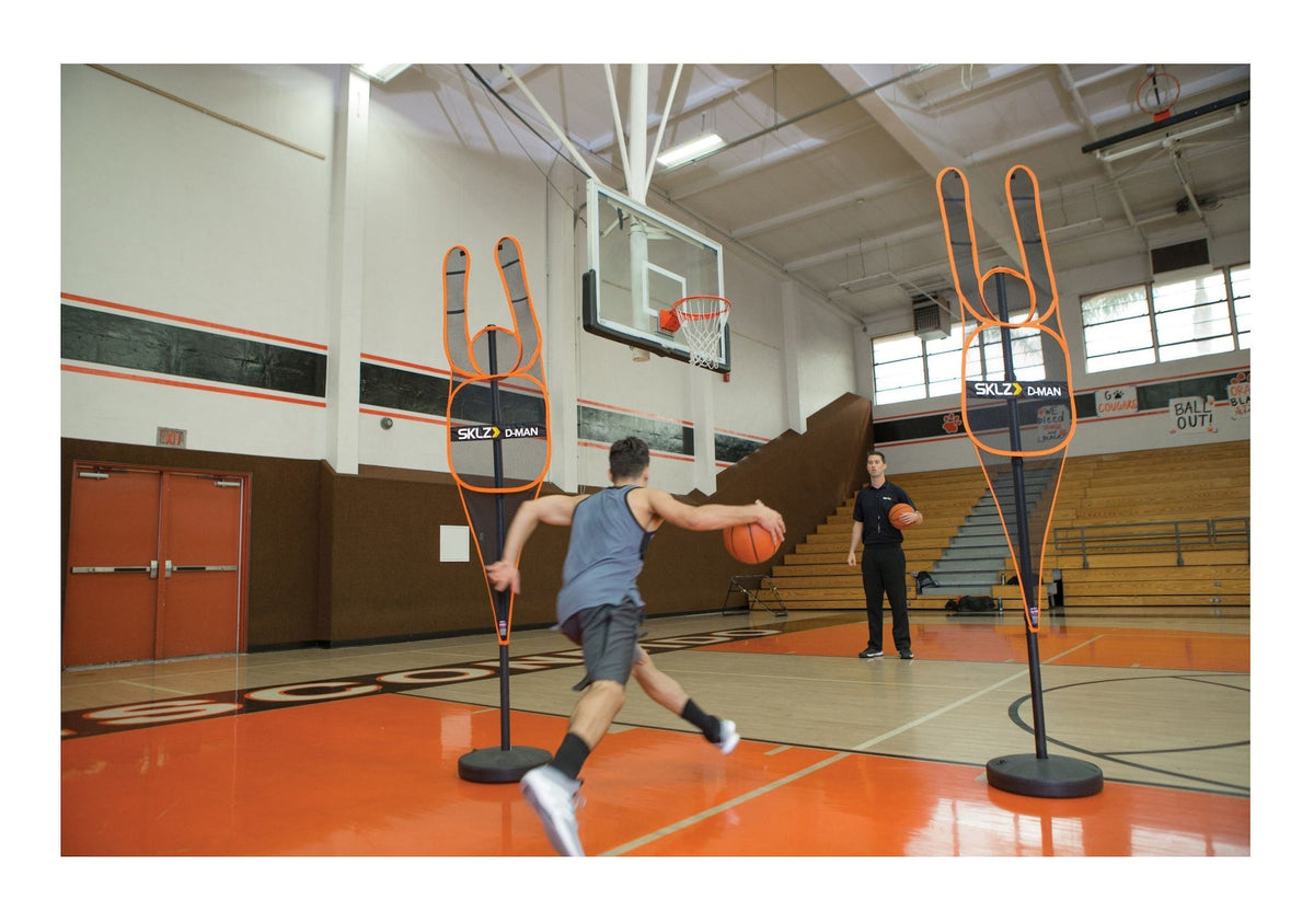 D-Man Portable Height-Adjustable Hands-Up Defensive Mannequin, Basketball Training Aid