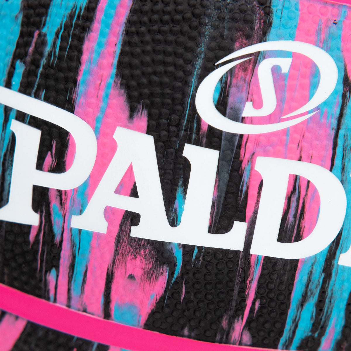 Marble Series 4Her Outdoor Rubber Basketball, Size 6 (28.5-in), Black/Pink
