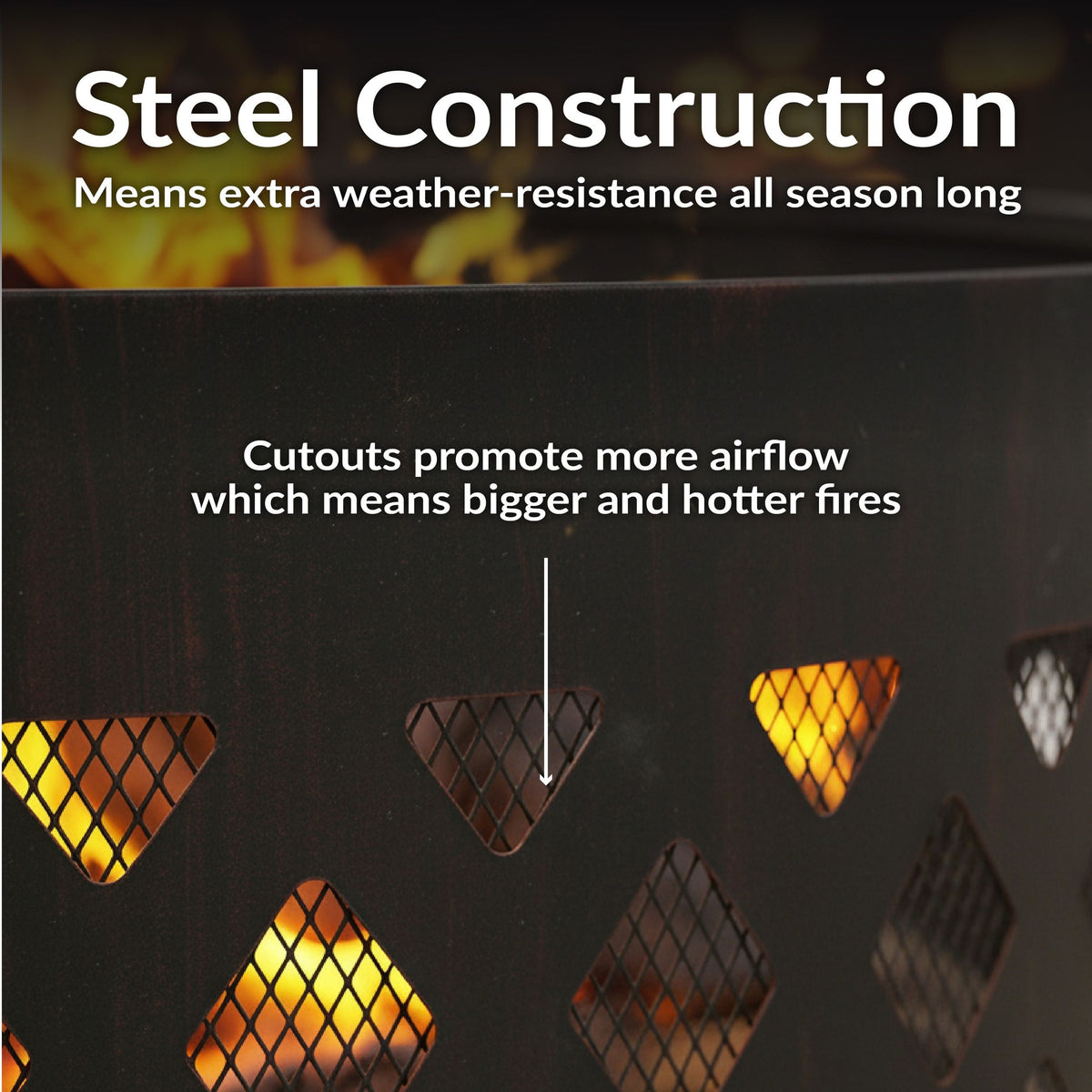 Decor Cut Out Wood-Burning Fire Ring, 36-in