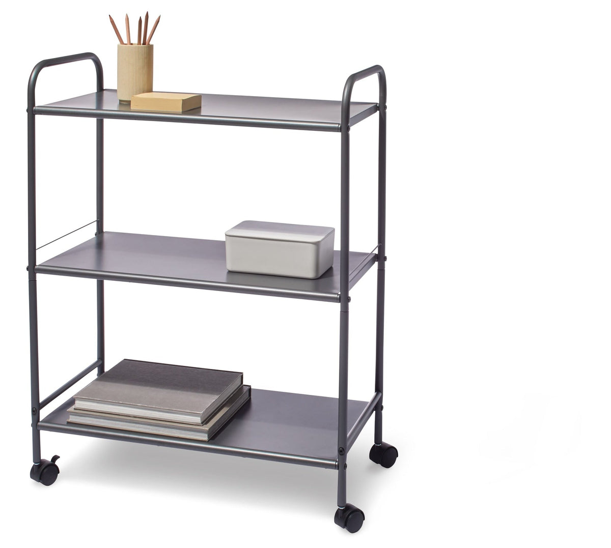 Radiant 3-Tier Utility Cart with Wheels, Grey