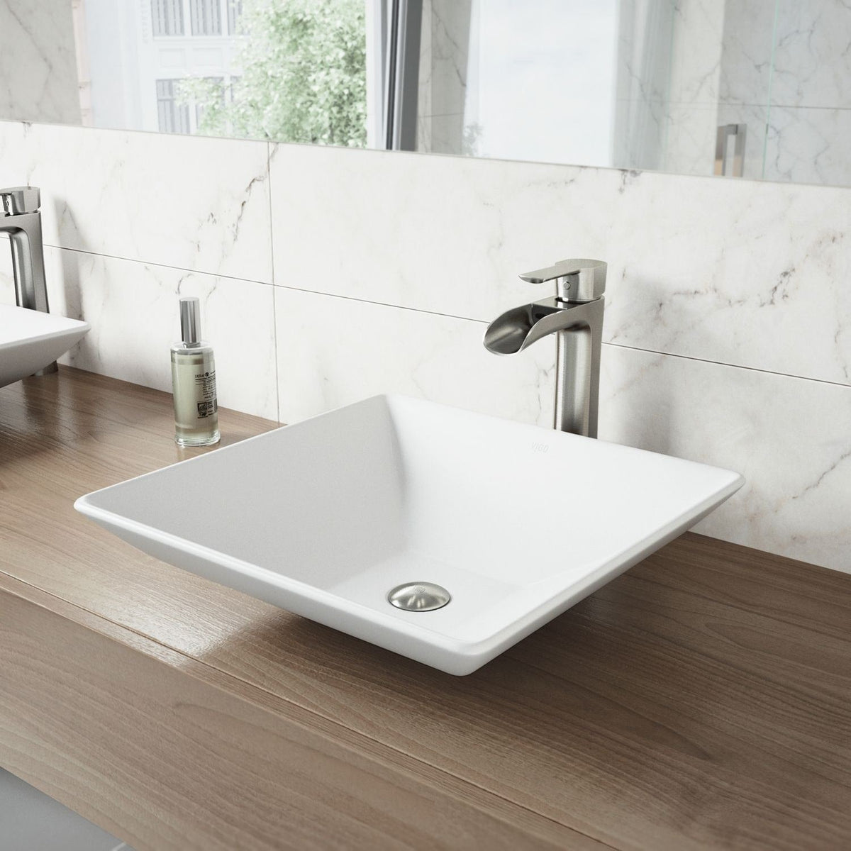 Hibiscus Matte Stone Round Vessel Bathroom Sink/Basin, Above-Counter Installation, White