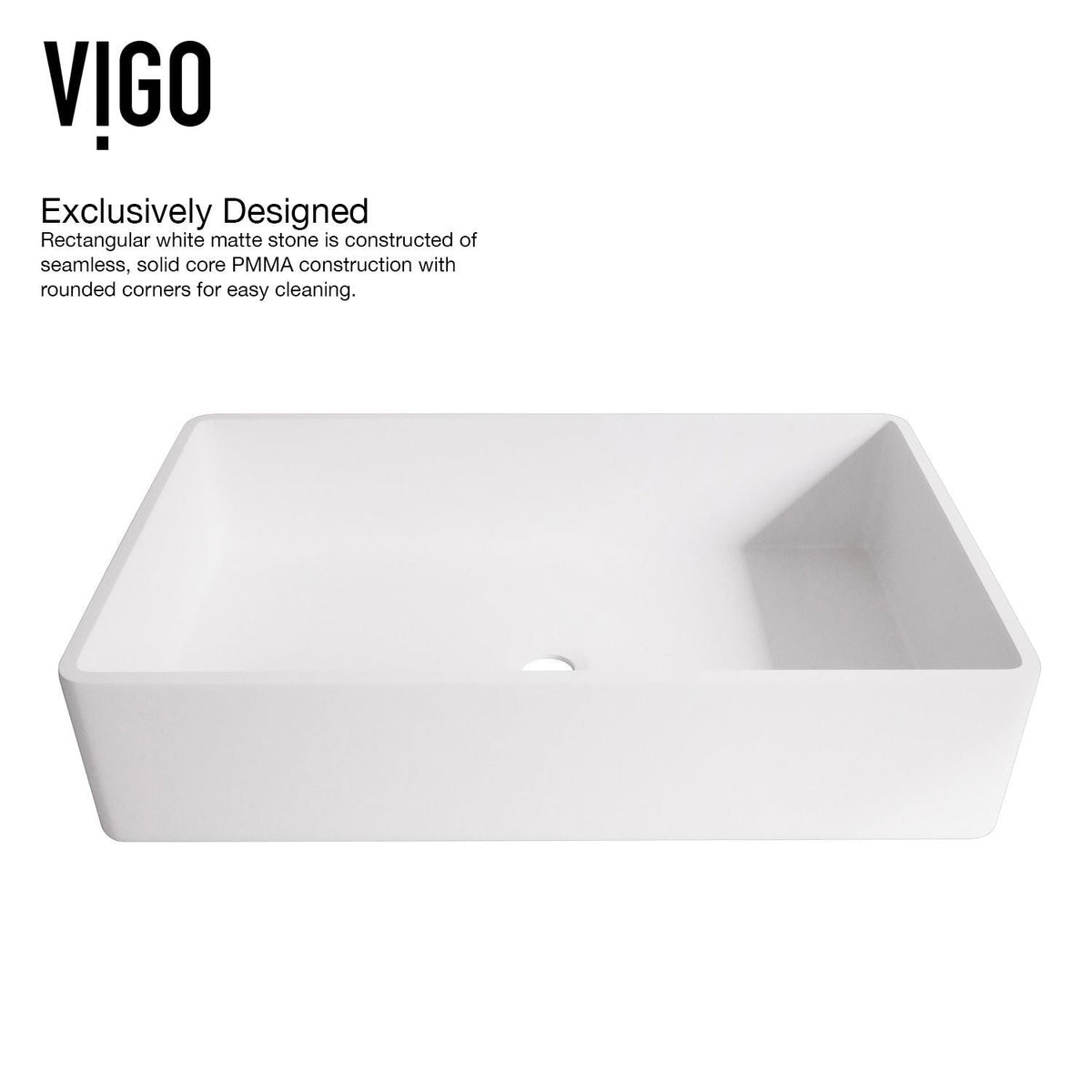 Magnolia White Bathroom Sink/Basin Set with Matte Gold Duris Faucet and Rectangular Composite Vessel