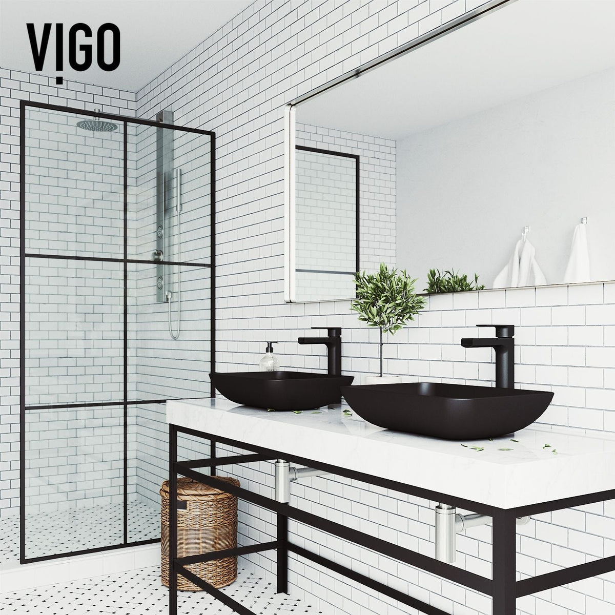 Sottile Blue Bathroom Sink/Basin Set with Amada Faucet and Glass Rectangular Vessel