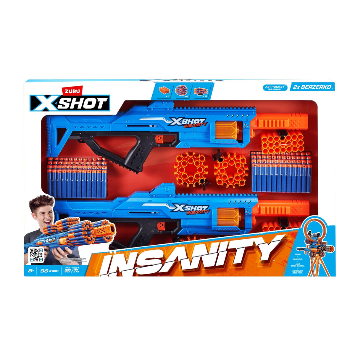 Insanity-Series 1 Berzerko Dart Blaster with 96 Darts, 2-pk, Ages 8+