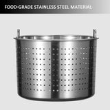 Outdoor Cooking Crawfish Seafood Boil Pot - Stainless Steel Stock Pot with Strainer Basket for Lobster Crab Boil and Shrimp Boil,17.8in/100 quart/25 Gallon