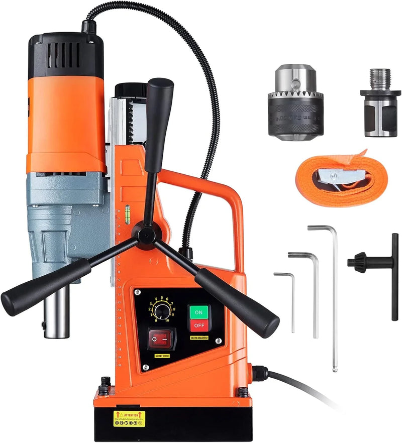 Mag Drill Press, 1550W 2" Boring Diameter, 2922lbf Power Magnetic Drill, 500 PRM, 10-Speed, Electric Drilling Machine for Metal Surface, Industrial and Home Improvement L394