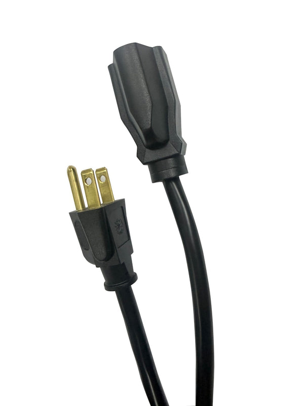 20' 16 Gauge 1-Tap Outdoor Extension Cord, Black D5033