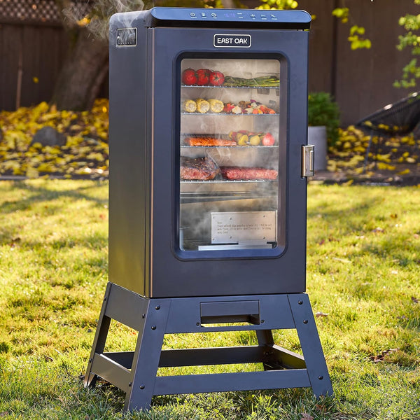 30-inch electric oven | Built-in meat detector and outdoor-specific stand | Up to 6 times longer baking time, adjustable side spice loader | With a 725 square inch cooking area, it can achieve more baking effects J119