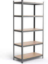 Five-tier storage rack 2920 pounds Heavy-duty shelf Adjustable boltless storage rack Suitable for storage area storage rooms 108 inches wide x 18 inches deep x 72 inches high