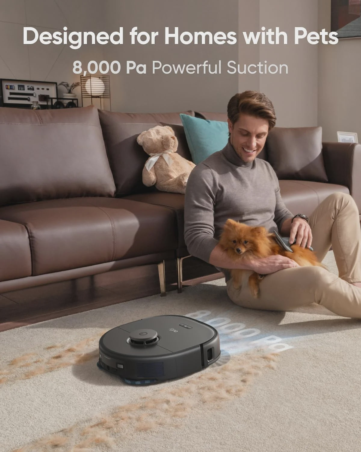 eufy restored X10 Pro Omni Robot Vacuum and Mop Combo, 8,000 Pa Suction, Dual Mops, Auto Mop Washing, Auto Drying, Self-Emptying (Refurbished...