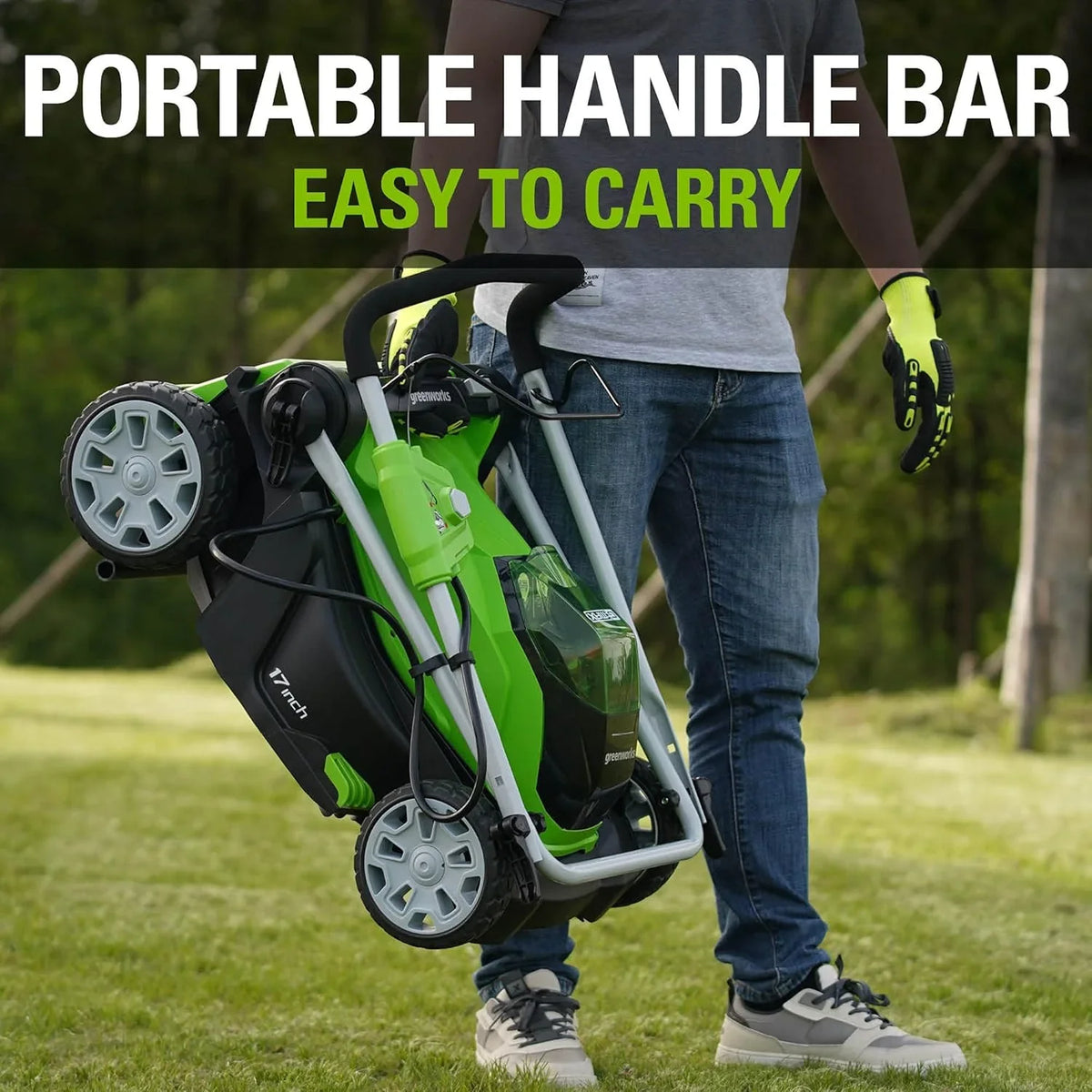 40V 17" Cordless (Push) Lawn Mower (75 Compatible Tools), 4.0Ah Battery and Charger Included