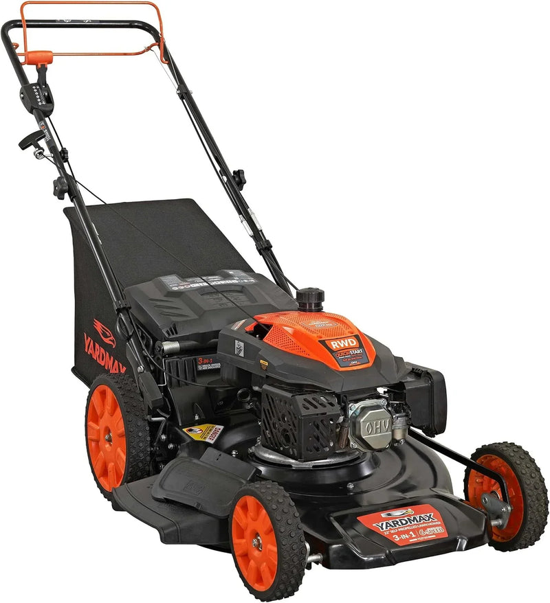 22 in. 201cc Select PACE 6 Speed CVT High Wheel RWD 3-in-1 Gas Walk Behind Self Propelled Lawn Mower, Black D9057