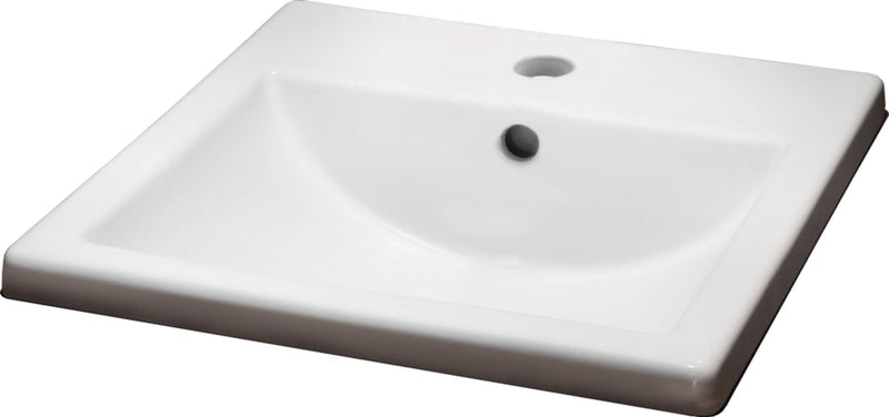 Marquette Square Drop-In Bathroom Sink/Basin with Overflow, White, 16x16-in J3178