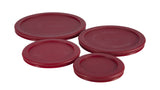 Plastic Lid Set, Red, Assorted Sizes, 4-pc