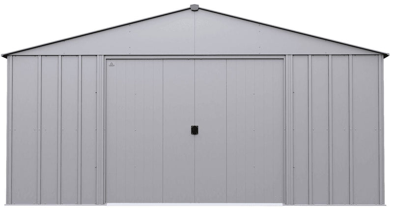Classic 14x14-ft Flute Grey Corrosion-Resistant Steel Shed C8050