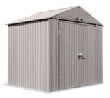 Elite Steel Storage Shed with Pent Roof, Cool Grey, 8-ft x 6-ft